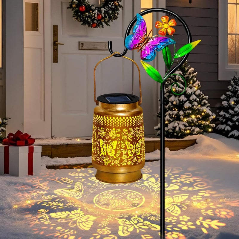 EDOF Butterfly Solar Lanterns Outdoor Waterproof with Shepherd Hook,Christmas Decorations Birthday for Mom Women Grandma,Garden Lights Butterfly Decor,Hanging Solar Lights Decorative for Yard,Patio,Porch - Image 2